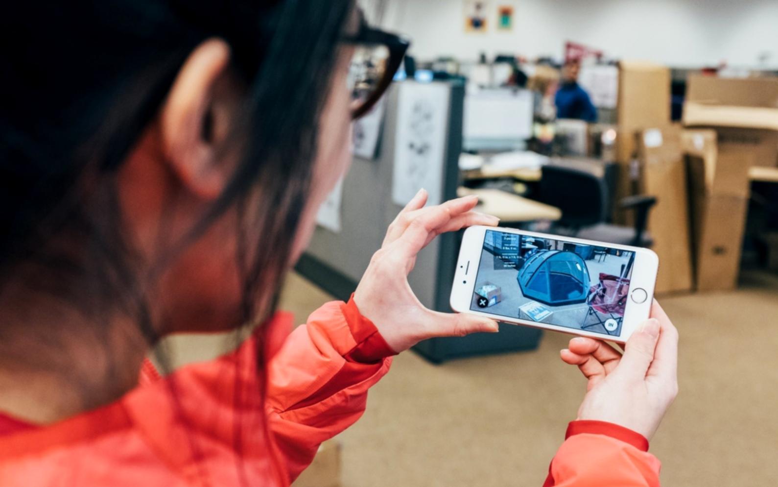 Students testing AR spatial mapping features